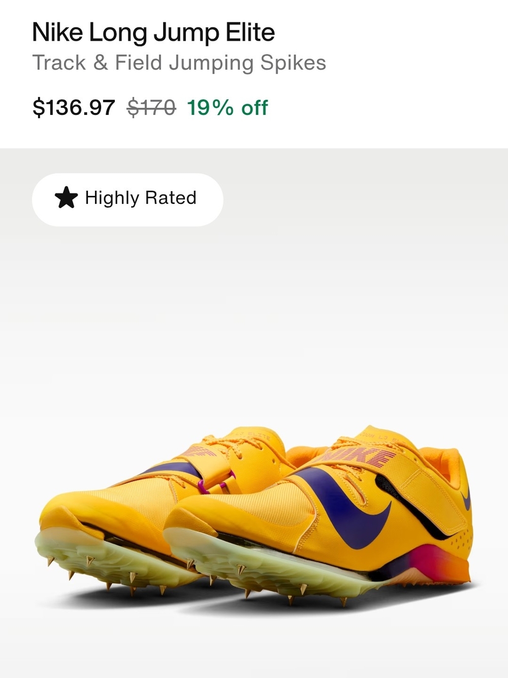 Nike Long Jump Spikes Air Zoom Lj Elite NEW With Tags